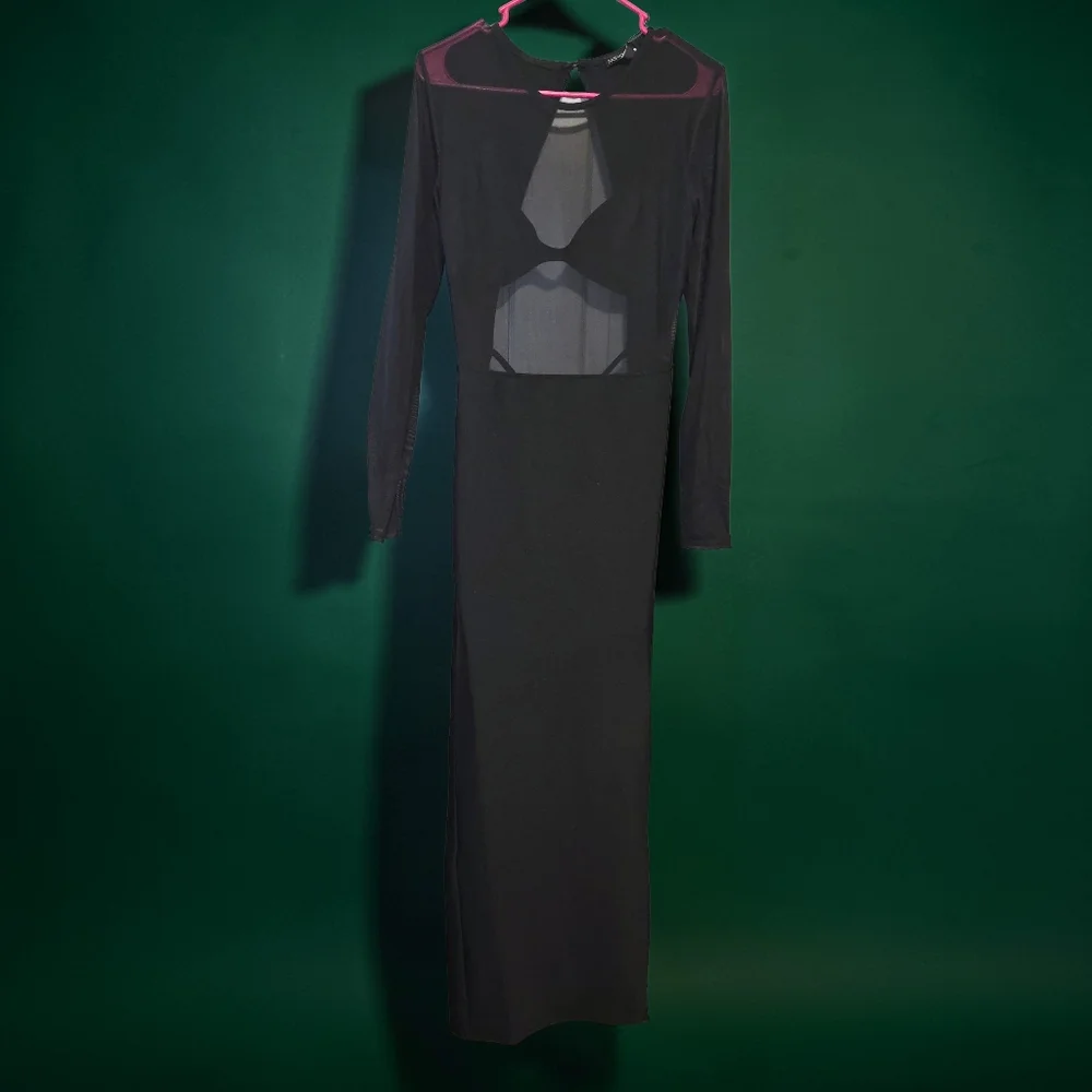 Fashion Nova Black Sheer Maxi Dress - Picture 3 of 4